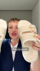 They’re Back In Stock! ✨ Our Gen-FF Two Bar Shearling Slides are EVERYTHING. Curly-shearling uppers. Cush comfy MicroWobbleboard™ midsoles. Adjustable. They’re super-deluxe slippers, they’re envy-inspiring slides. Treat yourself to a pair! (And Get 15% Off Your First Order at FitFlop.) | FitFlop | Facebook