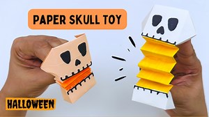 23 reactions | paper skull toy / skull Making Using Paper - Origami skull - Paper Crafts For kids - skull Paper Craft - Paper skull 3d / Halloween paper craft / paper skull / Halloween skull making 3D Origami skull - How To Make 3d Origami skull / Halloween craft ideas for 2023 / paper skull for Halloween / Halloween 2023 / Halloween craft with paper / Halloween decoration #halloween #halloweenskull #papercraft | Crafty Cart | Facebook
