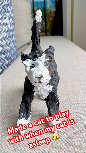 Making a Paper Mache Cat 🐈 from armature to play!