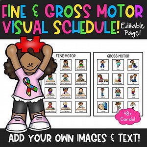 Editable PEC Therapy Gross & Fine Motor Cards | Visual Schedule | ABA Therapy