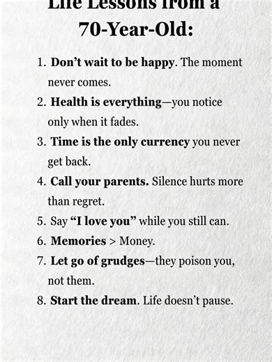 70-Year-Old Shares Profound Life Lessons