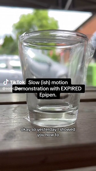 Expired Epipen Slow Motion Needle Demonstration