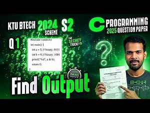 KTU BTech 2024 Scheme S2 GXEST204 | C Programming Q1 | Previous Question Solution | AJU ED Solutions