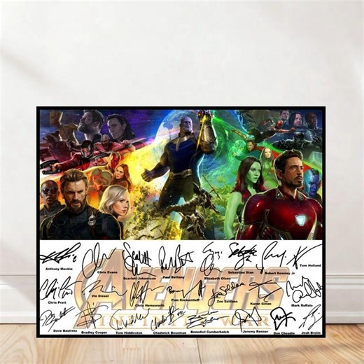 Avengers Infinity War Poster With Cast Signatures (8x10 Print) - Etsy