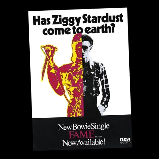 UK FAME SINGLE IS FIFTY TODAY - READ JASON DRAPER’S SONG STORY “Is it any wonder, you’re far too cool to fool...” Released in early June 1975 in America, David Bowie’s first #1 in the country was the Bowie/Lennon/Alomar composition, Fame. It didn’t fare quite so well in the UK, where it was released 50 years ago today, though it was still a top 20 hit. A side: Fame (Bowie/Lennon/Alomar) B side: Right (Bowie) Original UK release date: July 18 1975 Highest chart position: UK: #17 US: #1 Originally