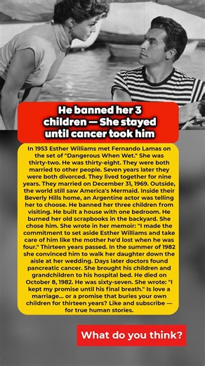 She was America's Mermaid — She buried him from cancer in 1982 #EstherWilliams #love #devotion