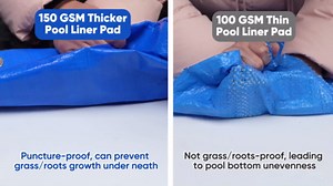 10 FT Pool Liner Pad,Pool Pads for Above Ground Pool,Square Under Pool Padding,Strong and Durable Puncture Protection Eco-Friendly Swimming Pool Pad,Above Ground Pool Liner,Blue Black