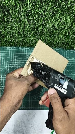 Amazing DIY Cardboard Grass Cutter Machine | Mini Electric Grass Cutter Project 🌿⚡