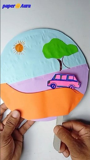 "Moving Car Paper Craft | Easy Handmade Paper Art| Best School Project Idea 🚗✨"