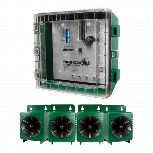 Bird-X BB-PRO Broadband Pro 4-Speaker Sonic and Ultrasonic Bird Repeller System - 110V