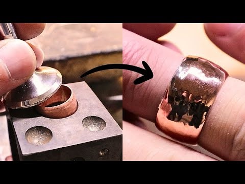 Making hammered copper wedding rings using copper jeweler's technique