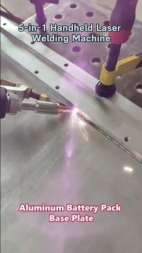 Aluminum battery welding with laser precision.