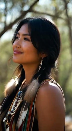The Soul of Heritage A Beautiful Young Native American Woman in Traditional Attire #indigenouspeople
