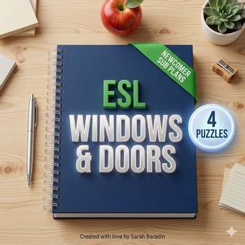 Windows, Doors & Entrances Sub Plans: Newcomer ESL Crosswords with Word Bank