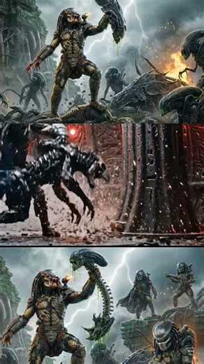Predator vs Alien. Predator Wins. #trending #shorts #ytshorts #subscribe #alien #space #universe