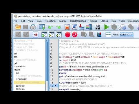 V5.16 - Randomized (Permutation) Correlation in SPSS (Example 1)