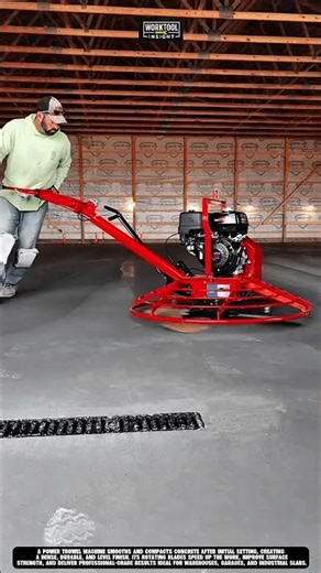 Finishing large concrete floor surfaces using Work tool Power Trowel Machine #tool #worktool
