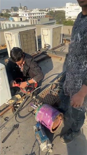 Lg split AC outdoor unit compressor change and gas charging