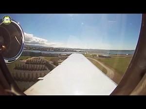 Passenger View from Hahn Air VIP Business Jet Landing in Reykjavik on a beautiful day. [AirClips]