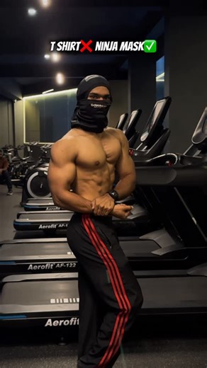 Ali Roshan on Instagram: "T shirt to Ninja mask😌📈 . . . Need detailed tutorial? . . #gym #fitness #ninjamask"
