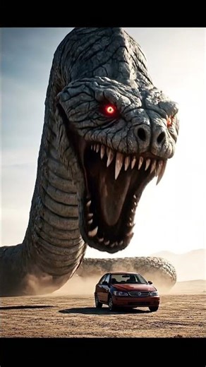 GIANT SNAKE TRAIL ACROSS DESERT Realistic#deserthorror#giantsnake#sandserpent#creaturedocumentary