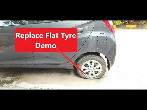 How to replace car flat tyre with stepney tyre - Change car flat tyre with spare tyre demo