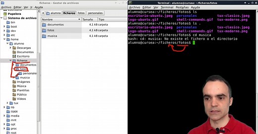 Shell Bash de Linux: Rutas relativas vs rutas absolutas.