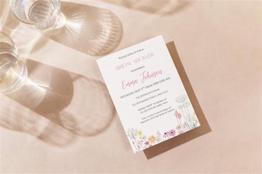 Floral Bridal Shower Invitation Template | Editable Canva Invite (digital Download) - Etsy