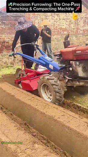🚜Precision Furrowing: The One-Pass Trenching & Compacting Machine