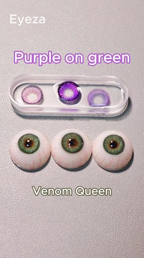 Green Eyes with Purple Lenses: Unreal Color combo