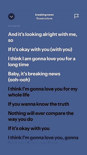 Breaking News Song Lyrics - Flowerovlove