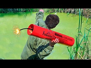 MEGA XXXL $5000 Firecracker VS a swamp | How to find treasure