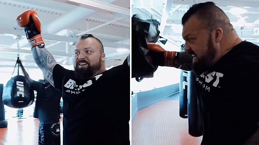 The NEW hardest puncher in the world! Ex-World's Strongest Man winner Eddie Hall breaks UFC star Alex Pereira's record on power-measuring machine