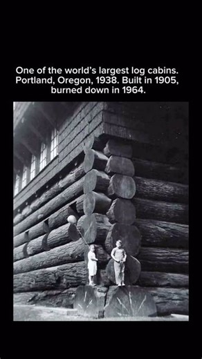blowingfact on Instagram: "Like our content?Follow us👉@blowingfact One of the world’s largest log cabins. Portland, Oregon, 1938. Built in 1905, burned down in 1964. The Forestry Building in Portland, Oregon, was known as a “temple of timber” and was once one of the largest log structures in the world. Built for the 1905 Lewis and Clark Exposition, it showcased the Pacific Northwest’s rich forestry resources. The building was made with huge Douglas fir logs, some reaching up to six feet in diam