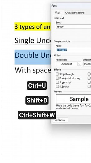 MS Office word 3 types of Underline || easy and shortcut steps to learn.... #msword Microsoft Word