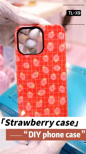 Strawberry phone case diy heat transfer printing machine custom sublimation tuoli tlx9 summer vibego