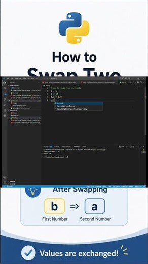 How to Swap Two Numbers in Python | Easy Trick for Beginners 🔁🐍