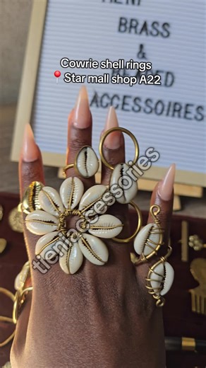 Explore Unique Brass and Cowrie Shell Rings This Week