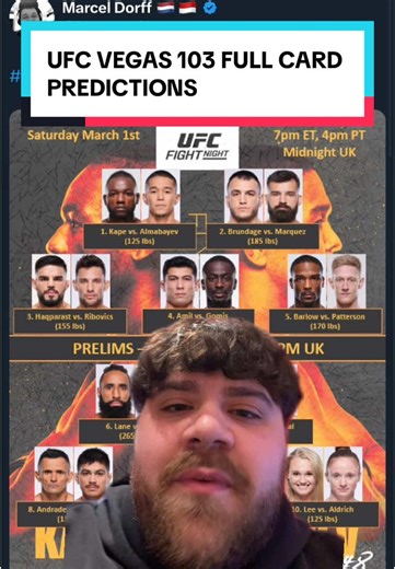 UFC Vegas 103 Full Card Predictions and Fight Night Picks