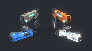 Low Poly Cyberpunk Sci-Fi Pistol Gun Futuristic - Buy Royalty Free 3D model by PolyGolem