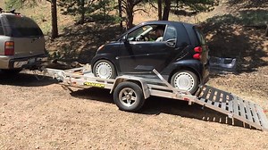 This is how you load the SMART car onto the trailer… make sure you give it enough gas! #smartcar #fortwo | Teresa DeSimone