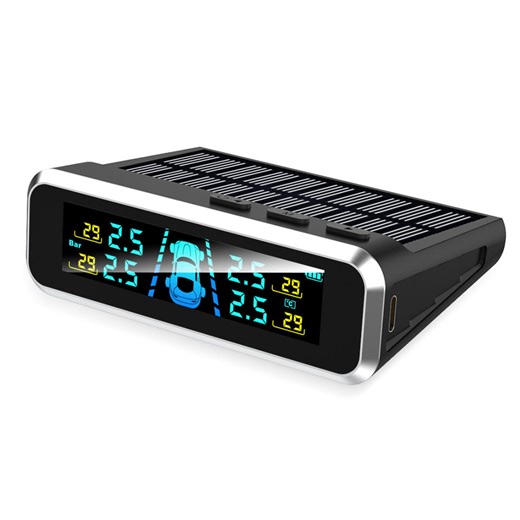 Universal Solar Powered TPMS With GPS Speed Display and Real Time Tire Pressure Temperature Alarm