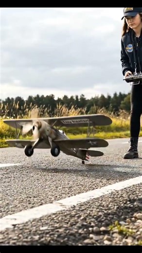 Smooth Takeoff: RC Scale Biplane "Tiny Realism" in Action#RCPropPlane #ModelAircraft