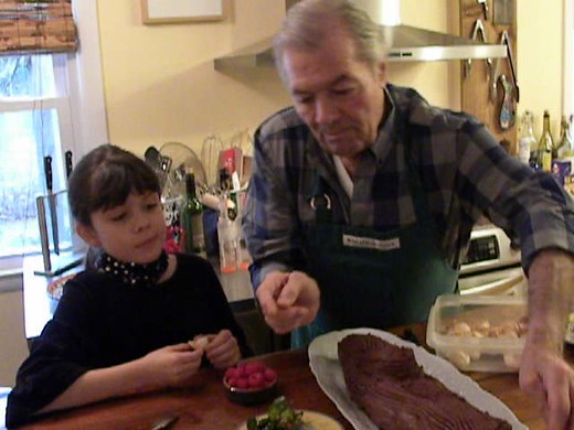 Hello. This is how we decorate our Bûche de Noël. Of course Shorey, my granddaughter is now in College. I hope you try this with your family and friends. Have a good day. Be well. -JP | Jacques Pépin