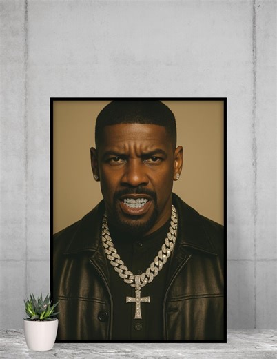 Alonzo Training Day Grillz Wall Art Print | Denzel Washington Download | Urban Home Decor | Iced Out Diamond Wall Art | Instant Download - Etsy