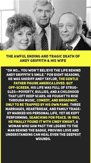 💔😢The Awful Ending and Tragic Death Of Andy Griffith & His Wife #shorts
