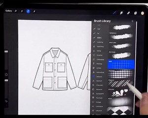 ipad procreate绘图软件下载及使用教程，服装款式图面料上色技巧
