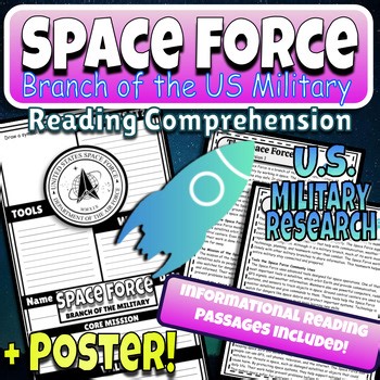 Space Force Reading Comprehension Branches of the US Military Poster Project