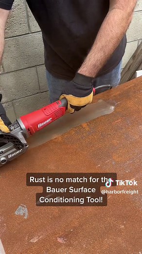 Quickly strip away rust, paint, or surface defects with the Bauer Conditioning Tool! Includes 3 different sanding drums. #Bauertools #HarborFreight #metalwork #rustremoval