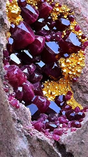 Discovery of ruby crystal and gold stones #gemstone #crystals #diamond #mining #gold #discovery